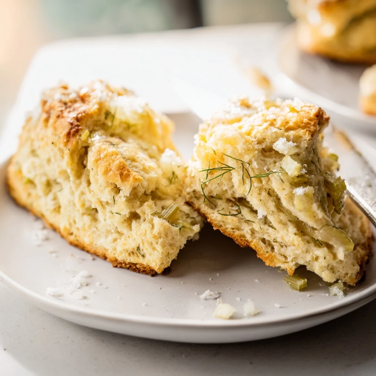 Luscious Sweet Tea Dill Pickle Biscuit Scones, warm and tangy, ideal for a comforting snack.