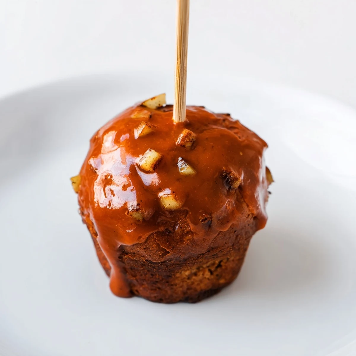 Soft caramel apple chai cinnamon muffin pops, perfect for autumn gatherings.  