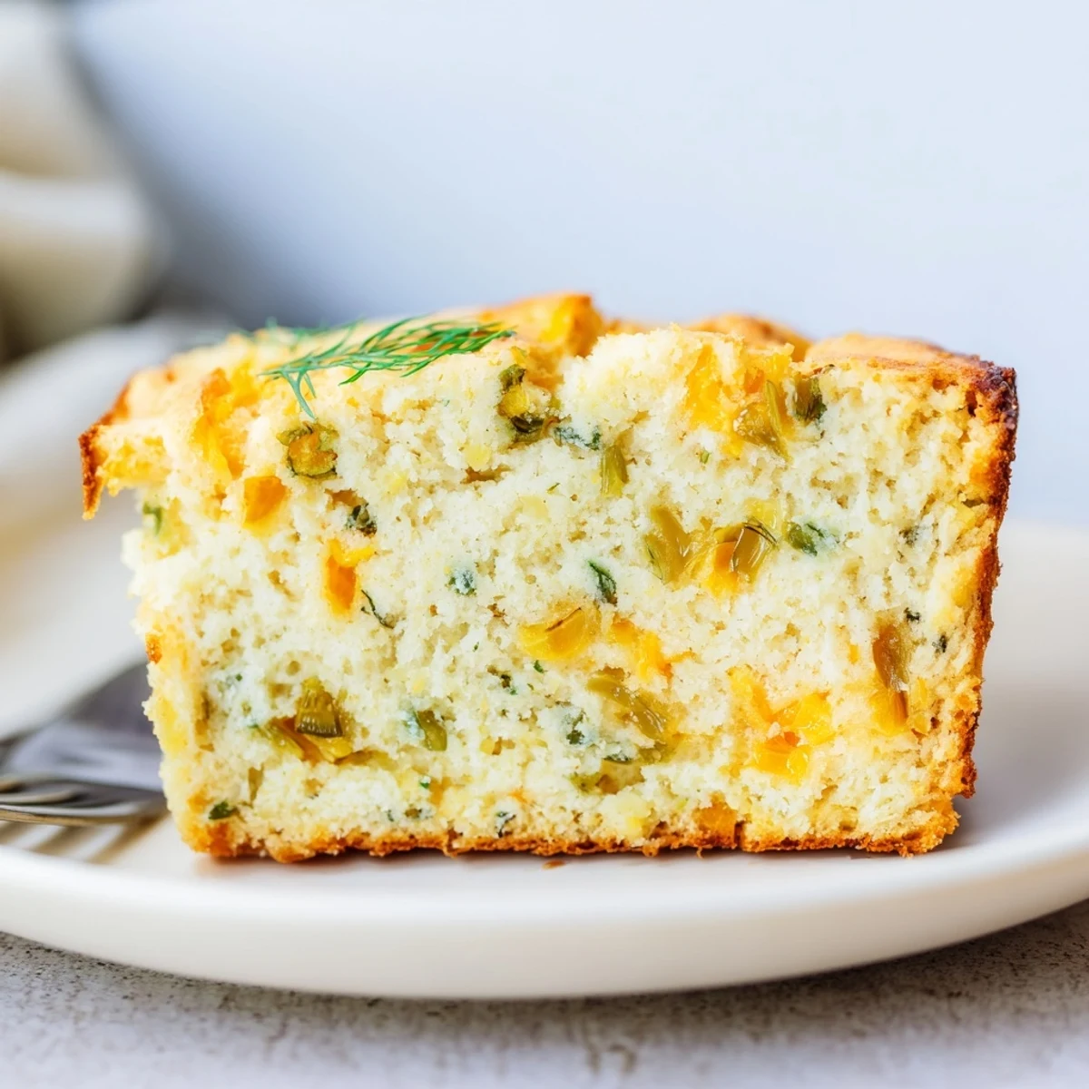 Savory Dill Pickle Sweet Tea Cheddar Biscuit Muffin Loaf fresh from the oven.  