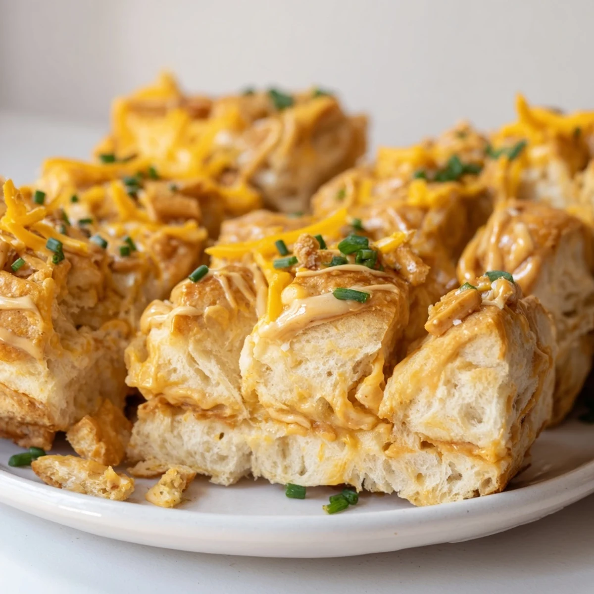 Delicious layers of spicy buffalo ranch and sweet maple ginger in biscuit bars.  