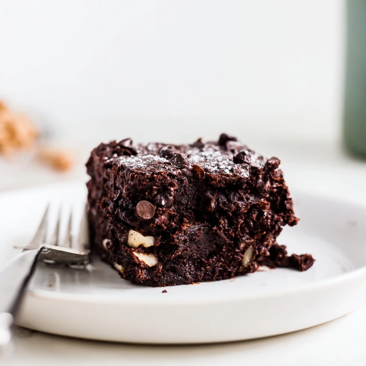 Indulgent Zero-Waste Brownies made with nut-milk pulp for rich chocolate goodness.  