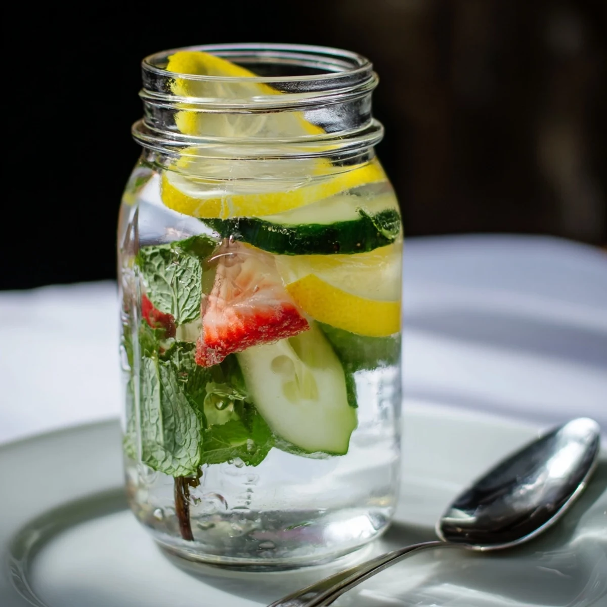 Delicious water-based mocktails served with lemon and cucumber for a revitalizing sip.