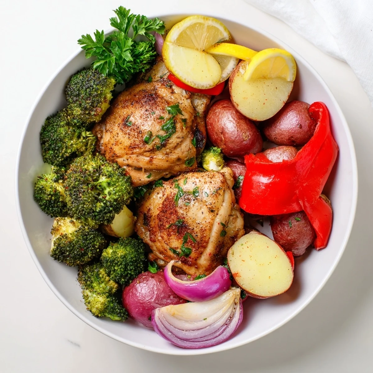Aromatic Lazy Gourmet Chicken & Vegetable One-Pot, ready for weeknight dinners.  