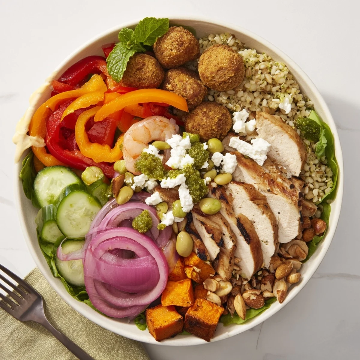 A colorful build-your-own boards and bowls spread, featuring fresh ingredients for creative meals.  