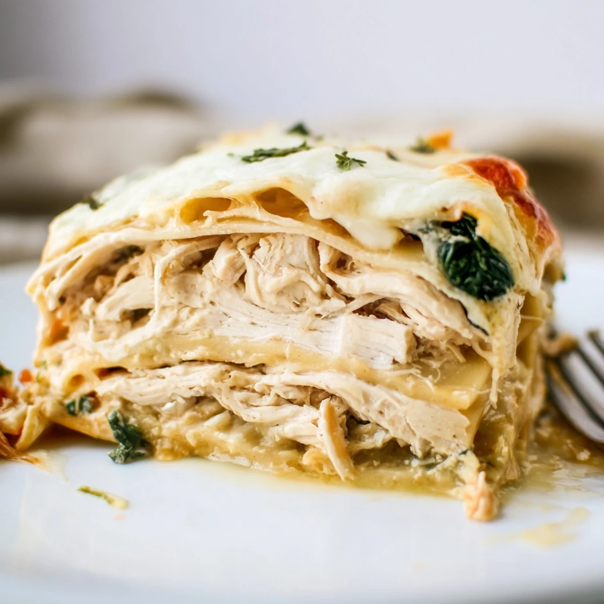 Deliciously cheesy rosemary chicken lasagna, perfect for family dinners and gatherings.
