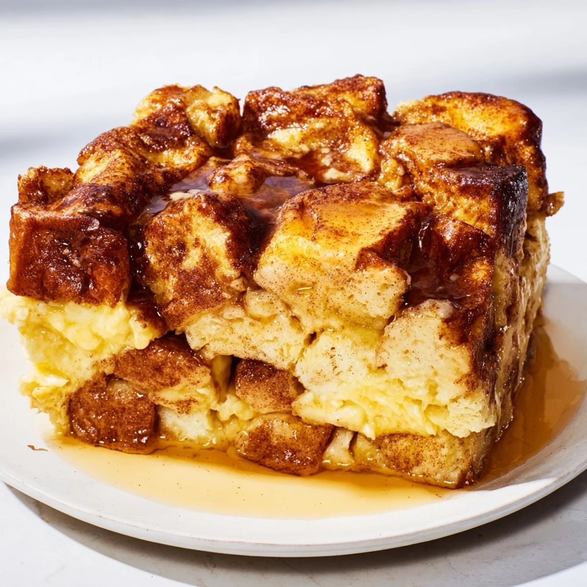 Golden, bubbly French Toast Bake served warm, ideal for a comforting breakfast treat.