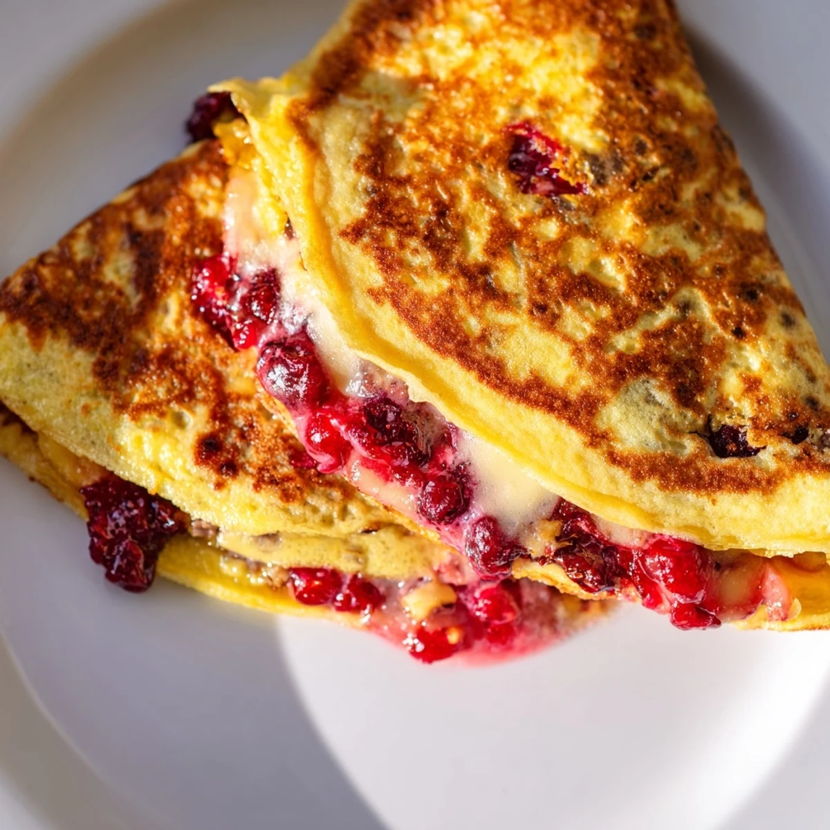 Melted cheese spills from the folded Turkey, Stuffing and Cranberry wrap, ready to eat!