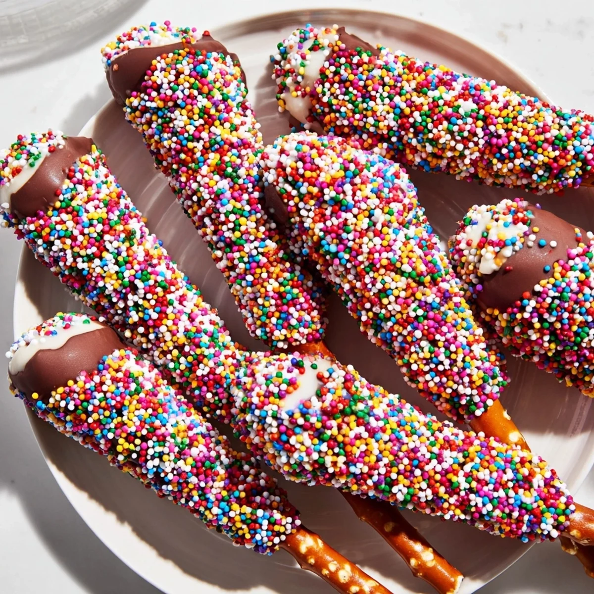 A colorful Rainbow Sprinkle Party Board brimming with dipped treats, perfect for celebrations and fun.