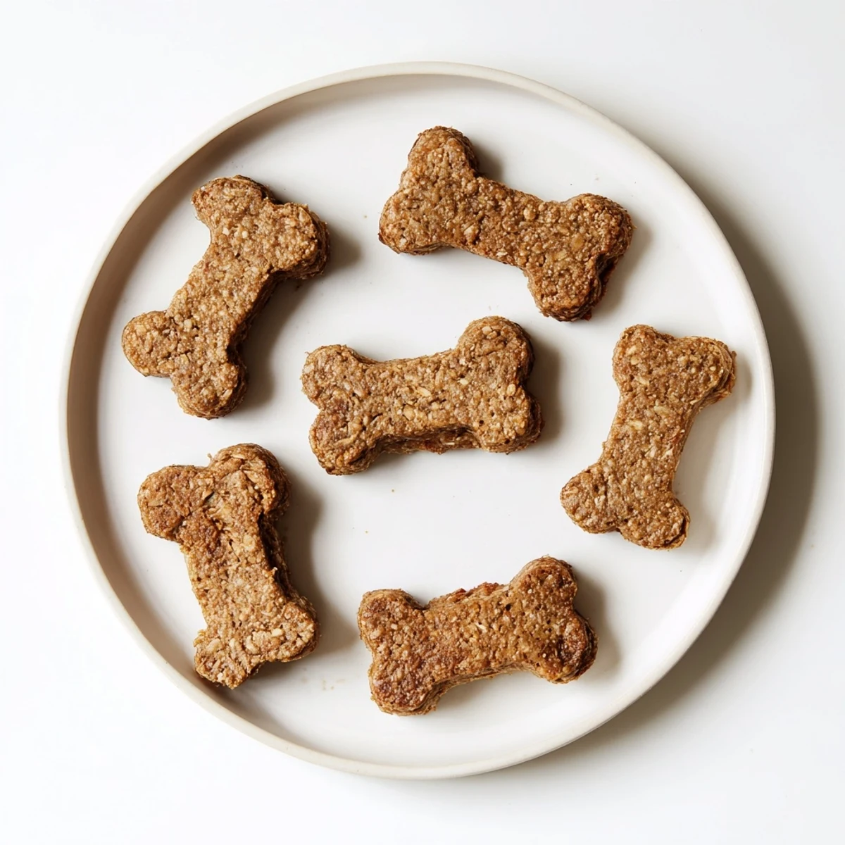 Golden, baked Pawsitively Good Dog Bone Treats, ready and crunchy, perfect for your pup's delight.