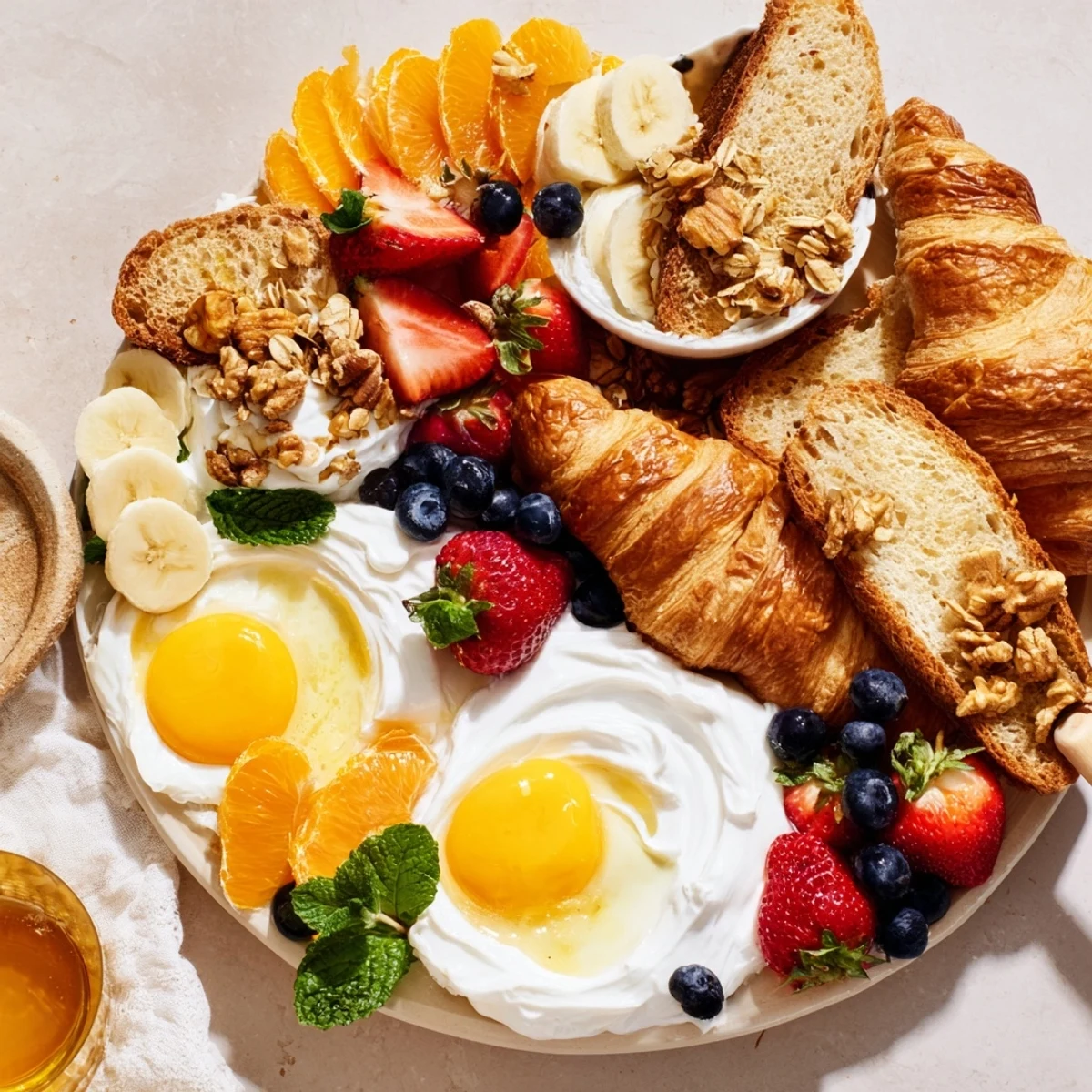 Imagine the amazing Soleil Matinal breakfast platter served with sunshine and warm, toasted bread!