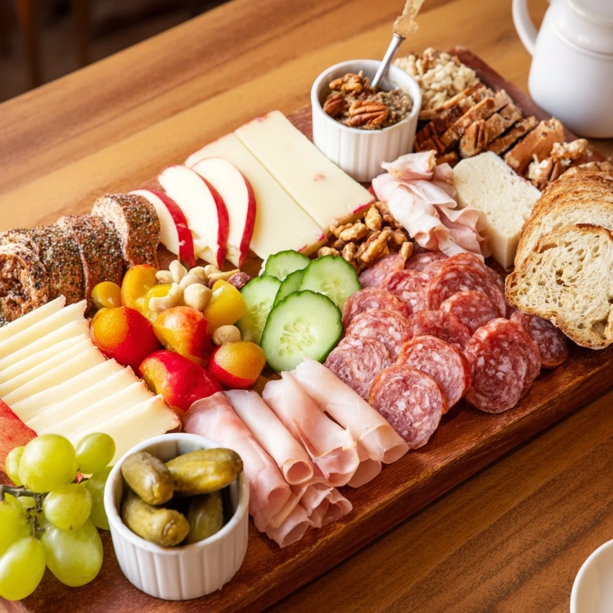 Delicious French Alpine Planche Montagne Aventure Collation awaits, packed with cheese, cured meats, and fresh goodies.