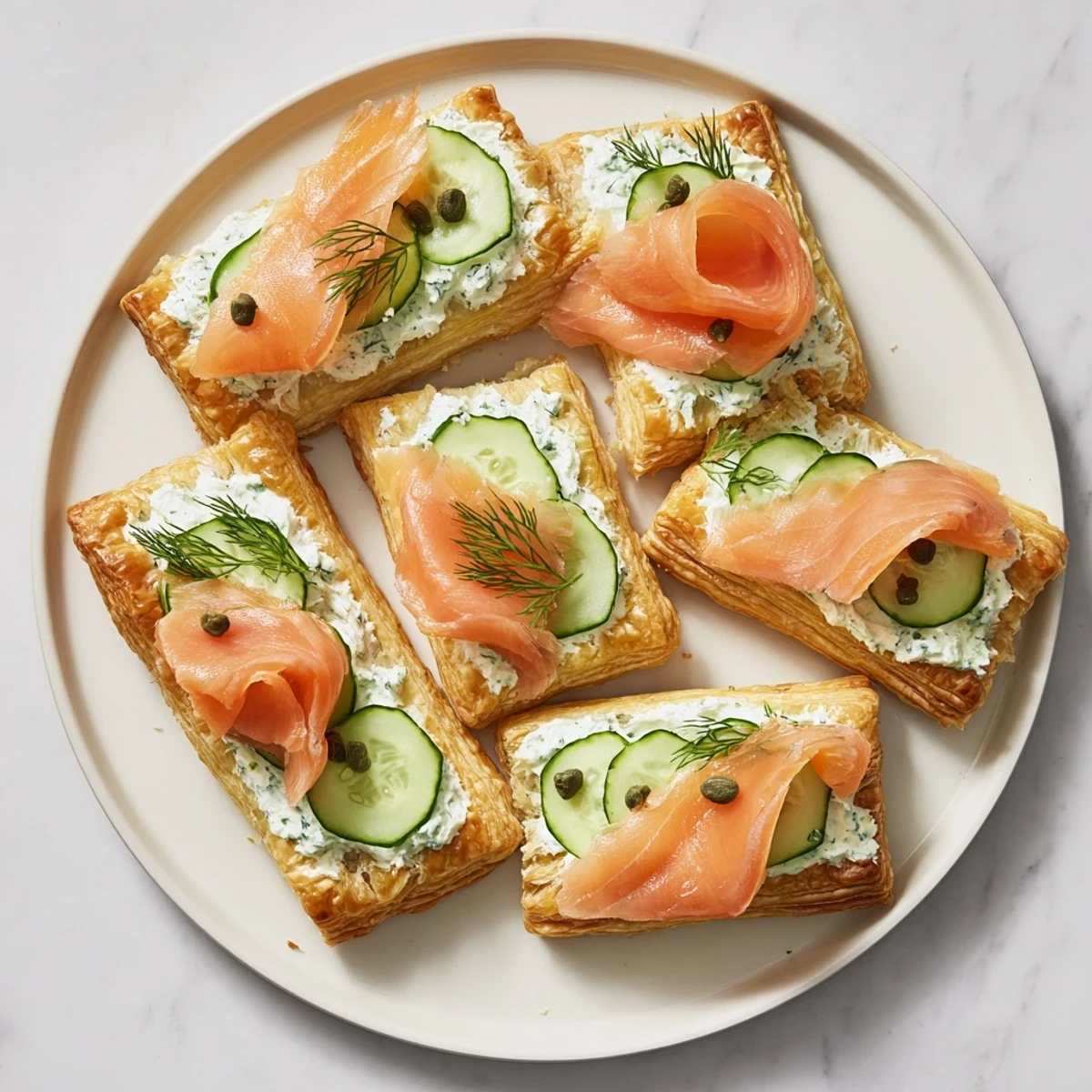 Golden Étoiles Filantes Assiette de Fin dAnnée appetizer with smoked salmon, ready to enjoy with a lemon wedge.
