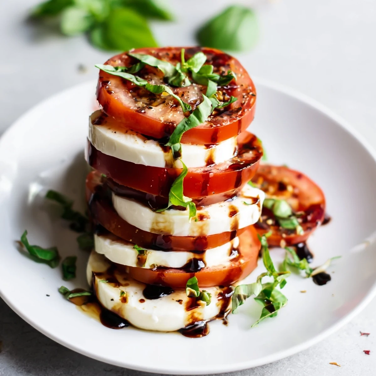 Bright red tomatoes and creamy mozzarella create the stunning layers of this Tuscan Pillar recipe.