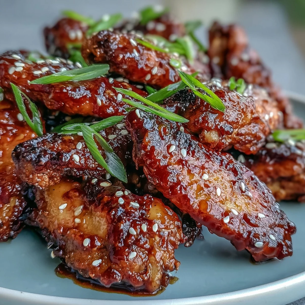 Sweet and sticky Coca Cola Chicken Wings piled high on a rustic platter, ready to serve.