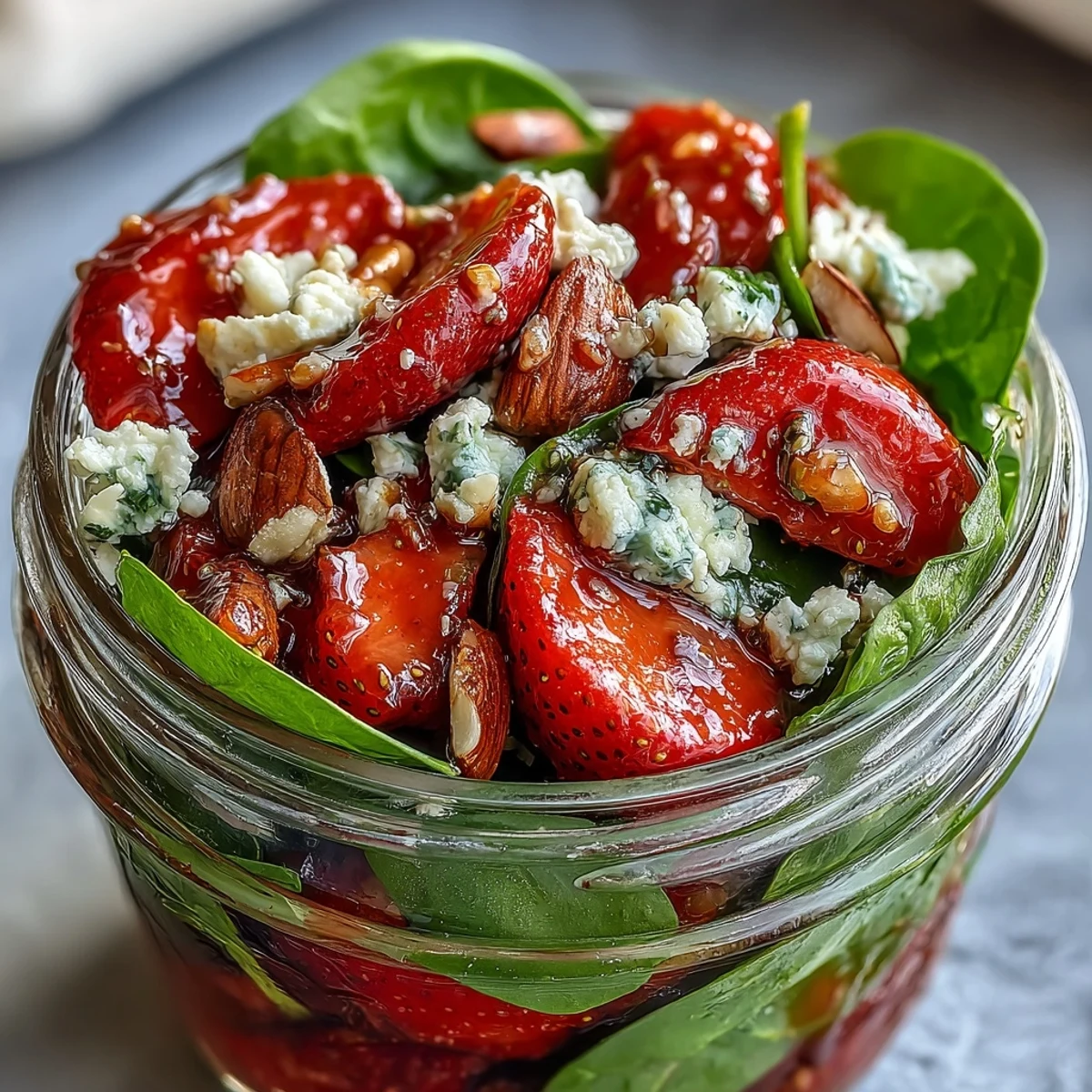 Strawberry Spinach Mason Salads