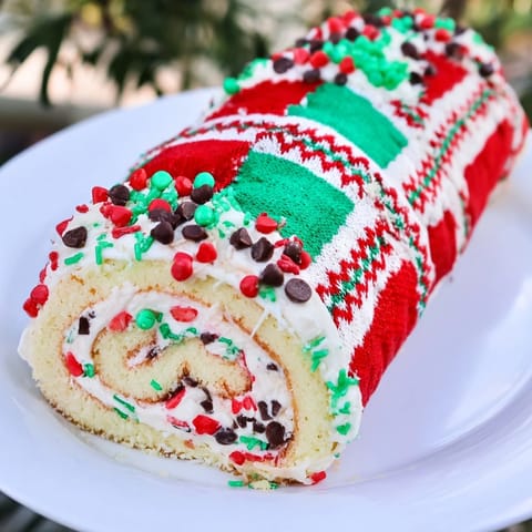 Festive Sweater Cake Roll
