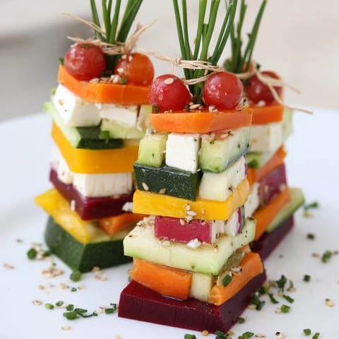 Stacked Gift Box Veggie Cubes