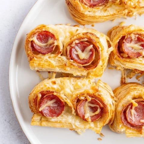 Cheddar Salami Pastry Scrolls