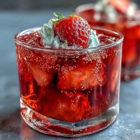 Valentine Strawberry Champagne Shots