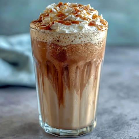 A frosty, creamy vanilla bean protein shake topped with light whipped cream, perfect for a refreshing post-workout treat.  