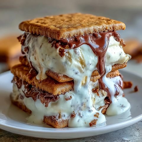 Vanilla bean ice cream sandwiches with coffee cookies, creamy frozen dessert treat.  