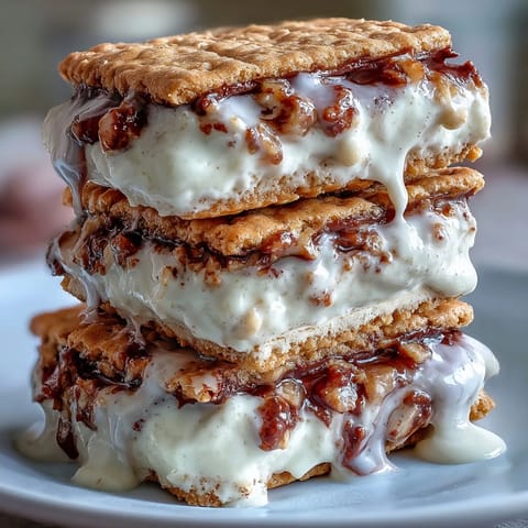 Soft coffee-infused cookies embrace rich vanilla bean ice cream, a perfect summer indulgence.  