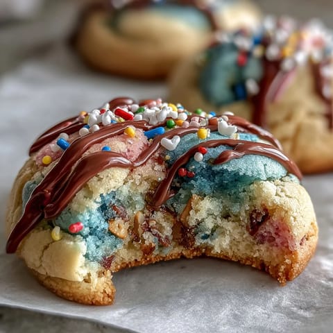 Soft, buttery sugar cookies with pastel swirls, inspired by Cookie Run Kingdom, topped with colorful sprinkles.  