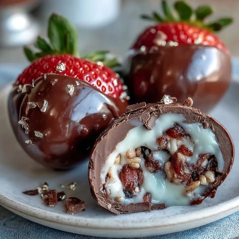 Dubai Chocolate Strawberry Easter Eggs with Crunch Filling in a festive silicone mold, showcasing golden accents and a glossy chocolate finish.