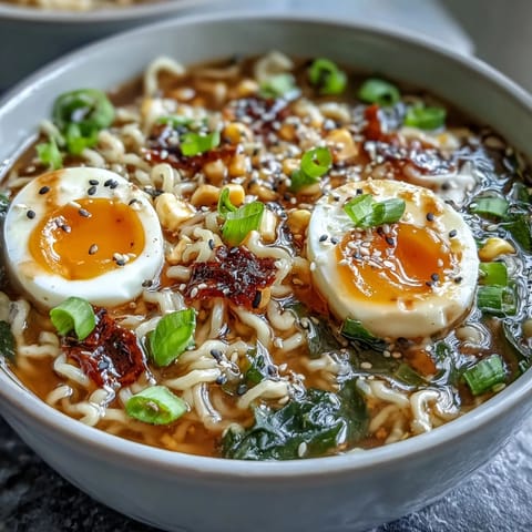 Warm bowl of homemade miso ramen with tender noodles, rich miso broth, soft-boiled egg, and sautéed mushrooms.  