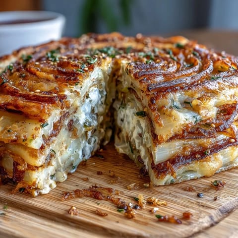 Crispy spring onion pancakes with golden, flaky layers and fresh scallions, served hot and ready to enjoy.