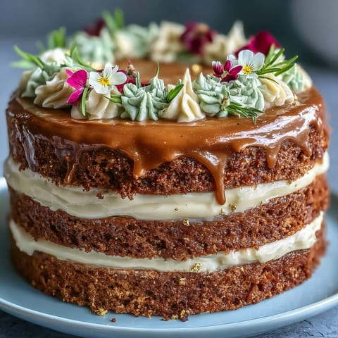 Earthy toned Taurus Cake, moist butterscotch layers perfect for celebration.