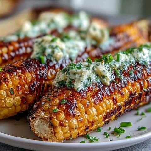 Juicy grilled corn on the cob, ready to be slathered with four delicious butter variations.