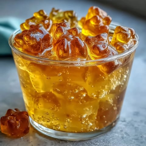 Sweet and tart Gummy Bear Lemonade Jelly Cups ready for a summer party dessert.