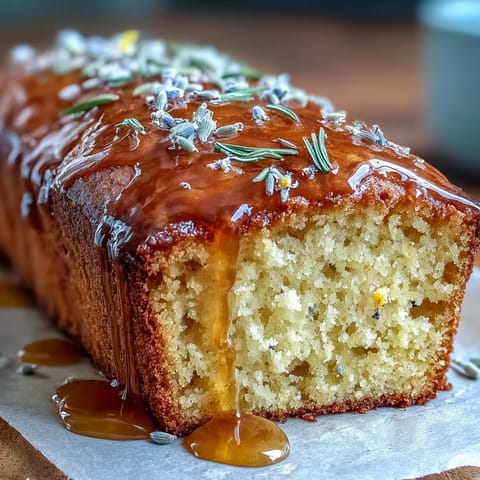 Fragrant Lemon Lavender Loaf Cake, crowned with sweet, citrusy icing.