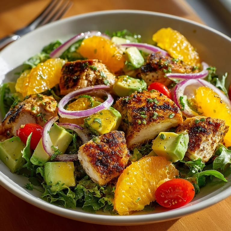 Citrus Chicken Avocado Salad recipe: Perfect light lunch, colorful, healthy, and delicious meal.