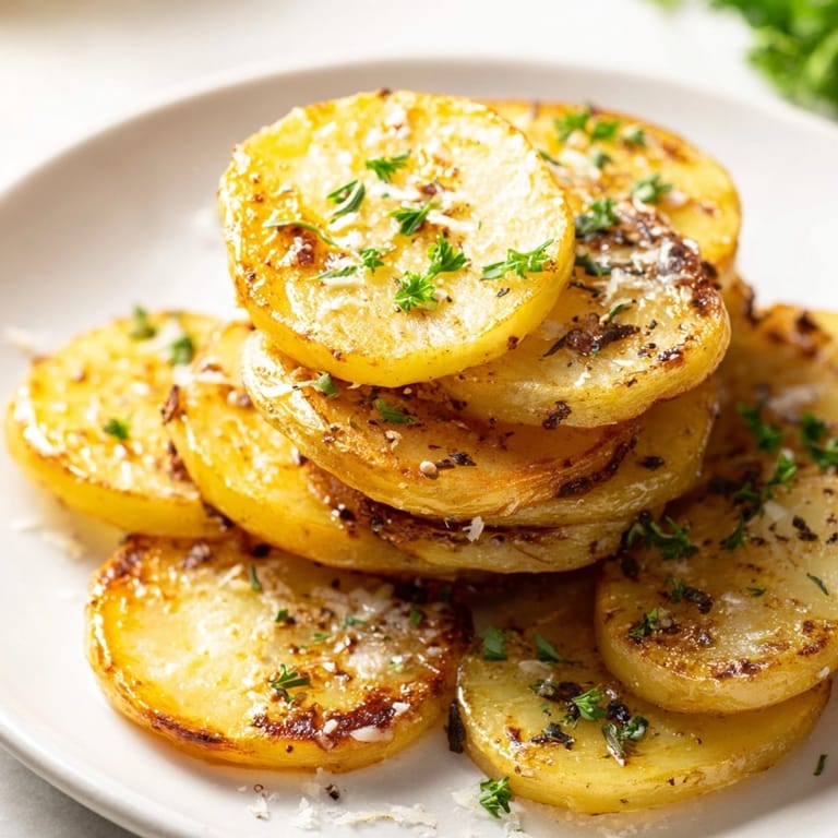 Aromatic baked Garlic Rosemary Potato Rounds recipe, simple side dish, perfect for sharing.