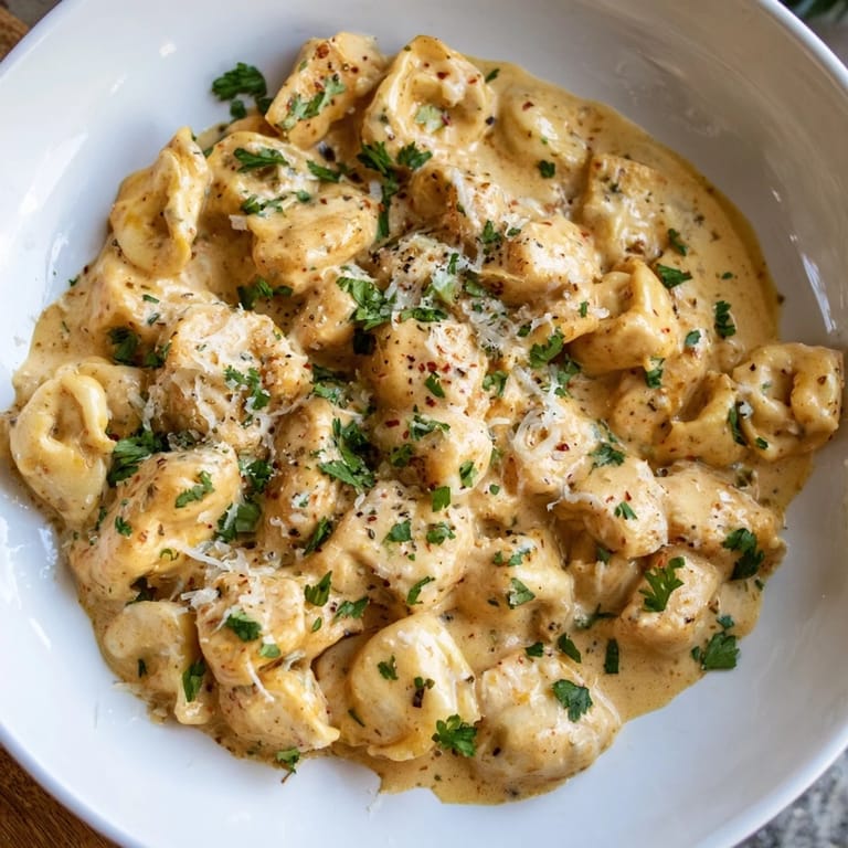 Imagine the creamy spiced sauce clinging to the cheesy tortellini in this Zesty Cajun Garlic Parmesan Chicken.