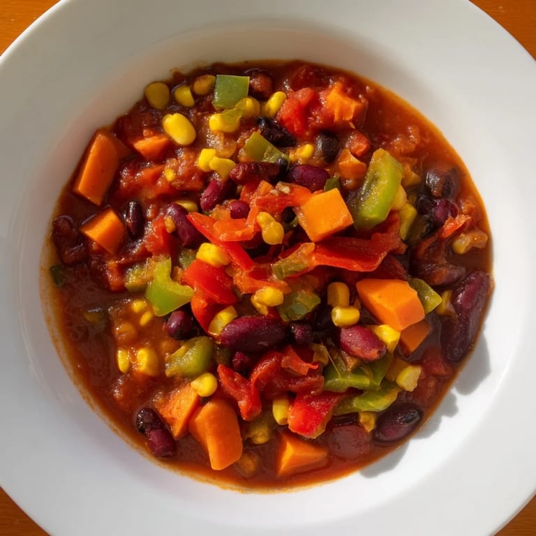 Enjoy a comforting bowl of homemade veggie chili topped with fresh cilantro, perfect for dinner.