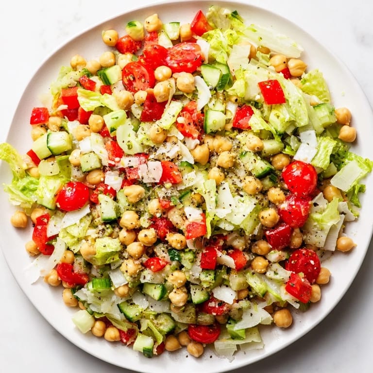 Perfectly chopped La Scala chickpea salad with creamy chickpeas, ready for a delightful and healthy lunch.