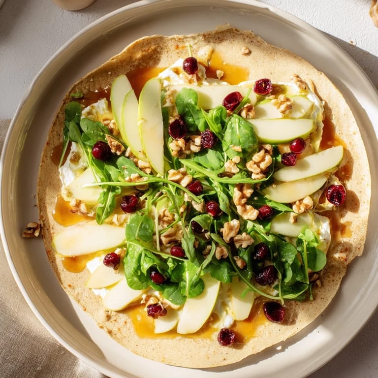 Serving suggestion: Slice into festive halves to enjoy flavorful Cranberry Goat Cheese & Walnut Wraps.