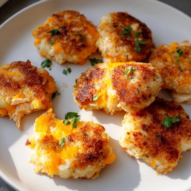 Hearty and flavorful: Crispy Potato and Chicken Cakes, a comforting American classic, ready to eat!