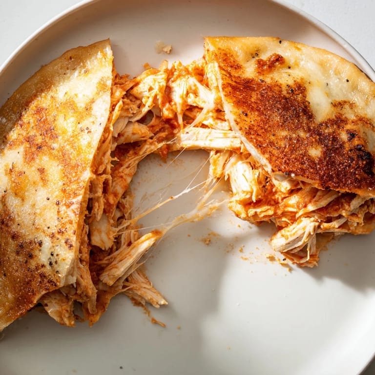 Mouthwatering, melty Leftover Pizza Grilled Cheese sliced and ready to be dipped in marinara sauce.