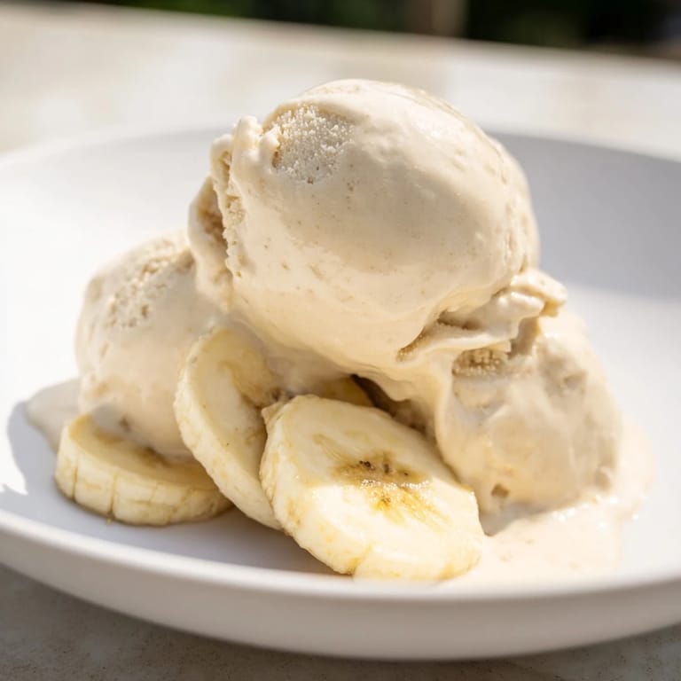 Cool and delicious: Imagine a bowl of homemade 2-Ingredient Banana Ice Cream with its vibrant texture.