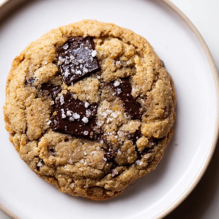 A close-up of a stack of Miso Brown Butter Cookies, showcasing their chewy, delightful centers.