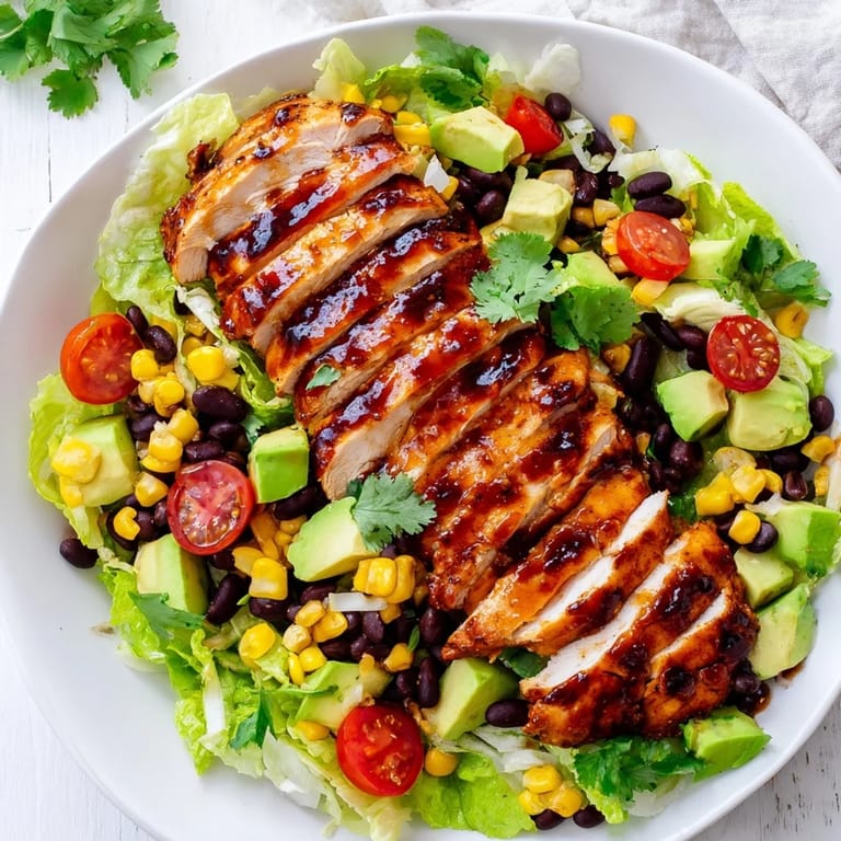 Colorful Honey Lime Chicken Taco Salad featuring juicy grilled chicken, diced avocado, and crunchy tortilla strips tossed in zesty dressing.