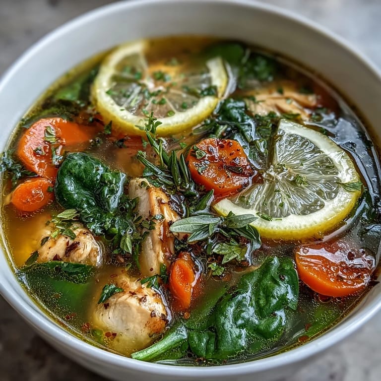 Cozy and wholesome One-Pot Chicken and Veggie Detox Soup, featuring tender chicken, seasonal veggies, fresh dill, and a zesty lemon finish.