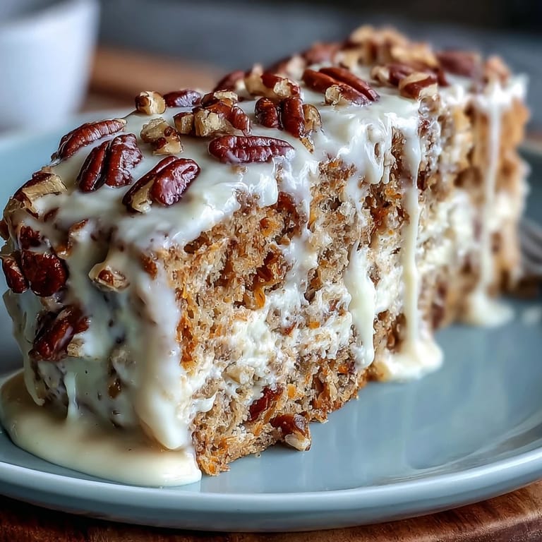 2. Three-layer carrot and walnut cake with rich cream cheese frosting, perfect for spring celebrations.