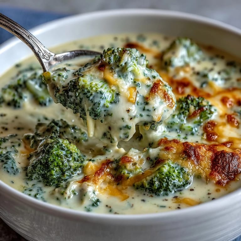 Velvety broccoli cheddar soup in a white bowl, garnished with shredded cheddar and fresh herbs, perfect for chilly evenings.