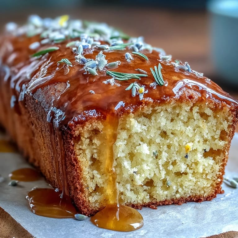 Fragrant Lemon Lavender Loaf Cake, crowned with sweet, citrusy icing.