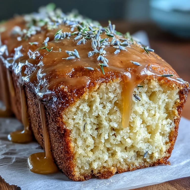 Sweet baked Lemon Lavender Loaf Cake, ready for tea time.